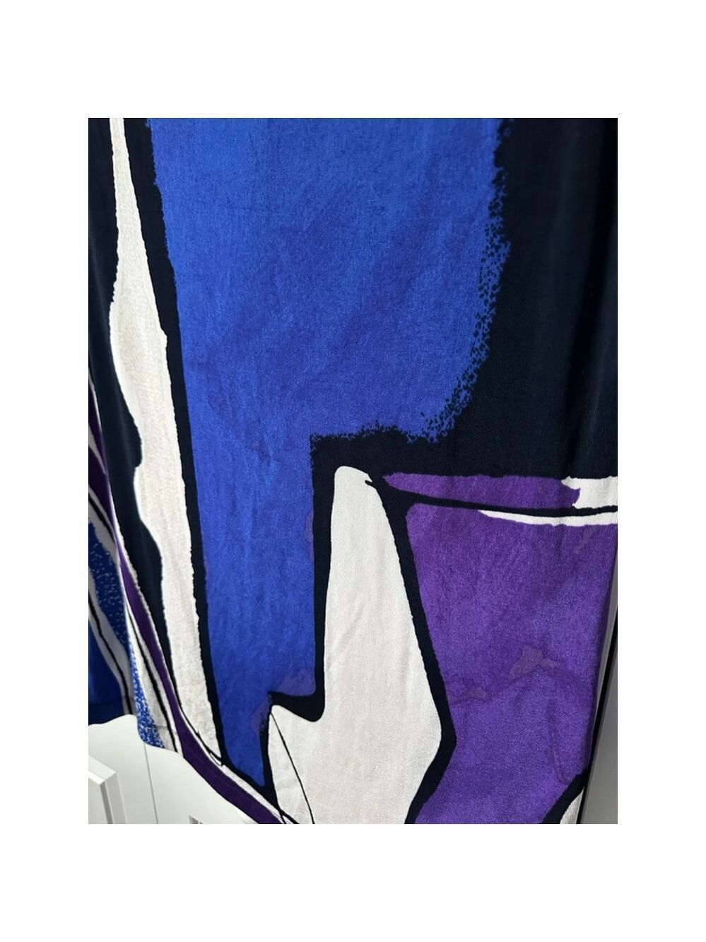 Chico's Blue Purple Abstract Short Sleeve Tee M - Picture 3 of 7